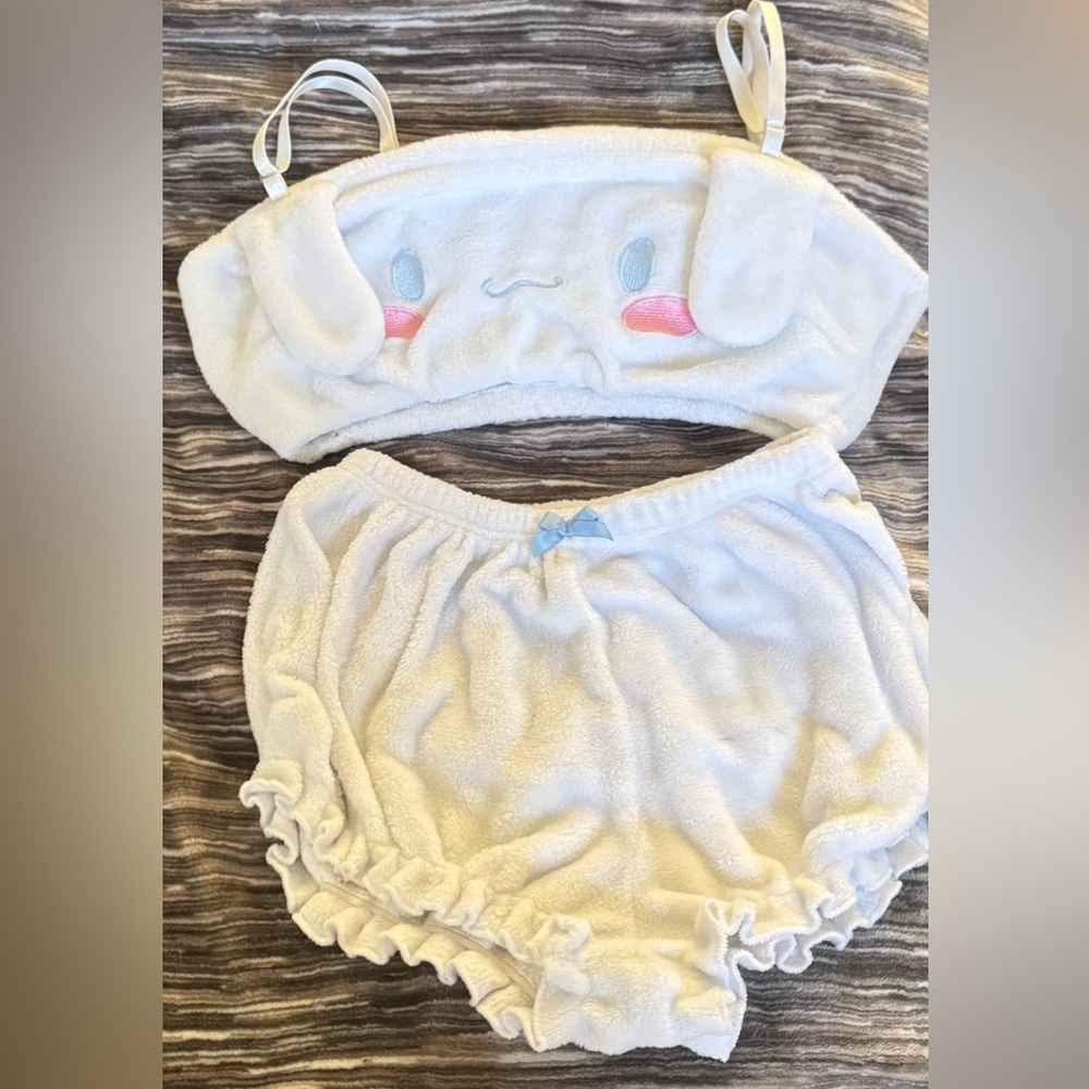 Kawaii Fluffy Top & Bottom Set